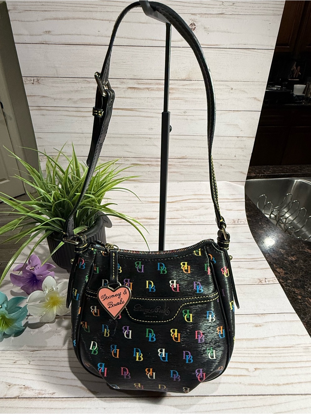 Dooney and Bourke Multicolor Interlocking D&B Mini Margot Crossbody